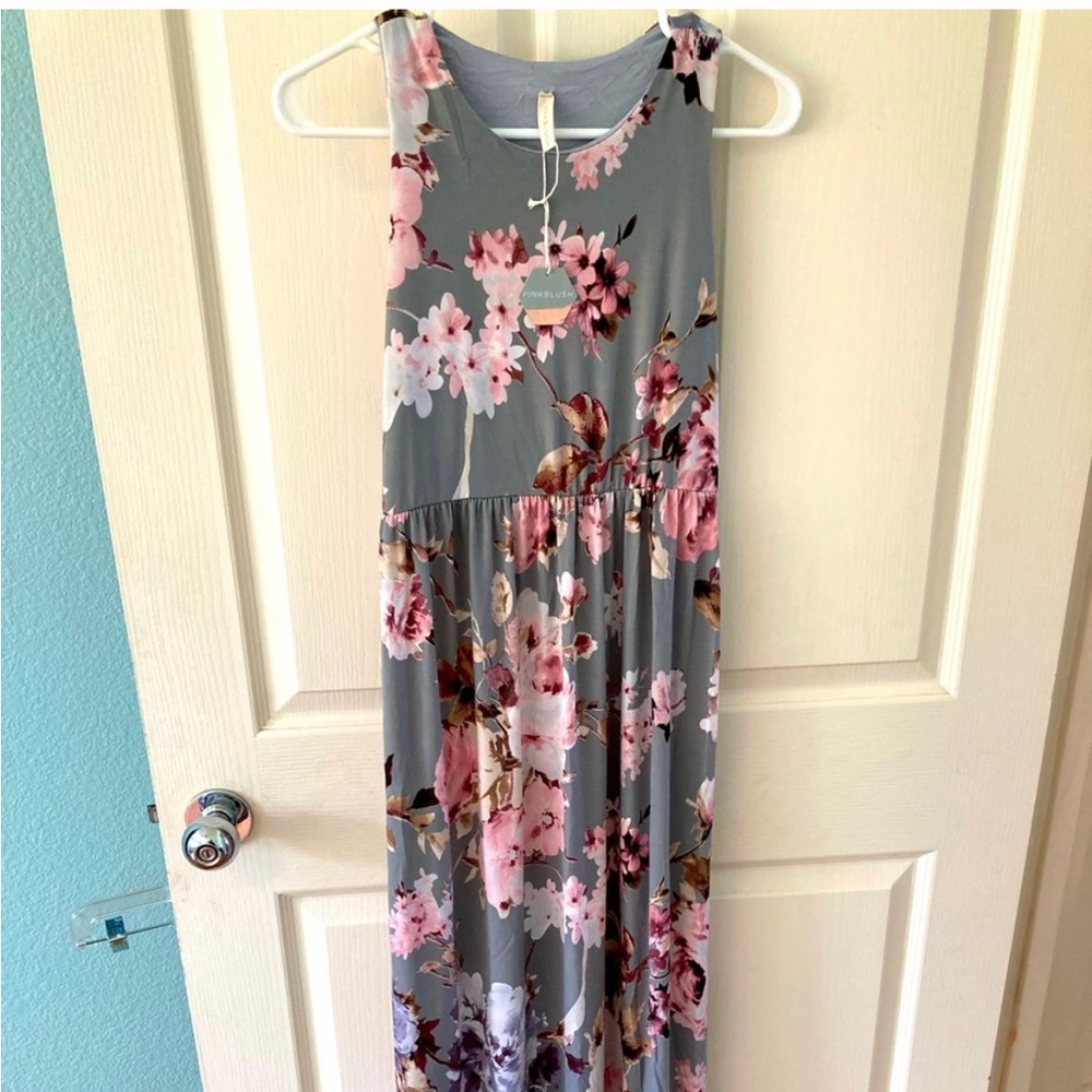 PinkBlush Floral Maxi Maternity Dress